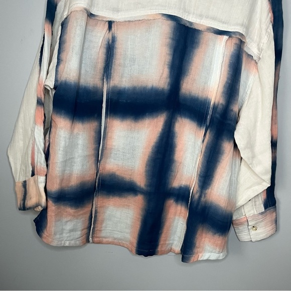 Free People We The Free Washed Away Ivory Combo Plaid Button Up Top Size XS NWT - Picture 16 of 16